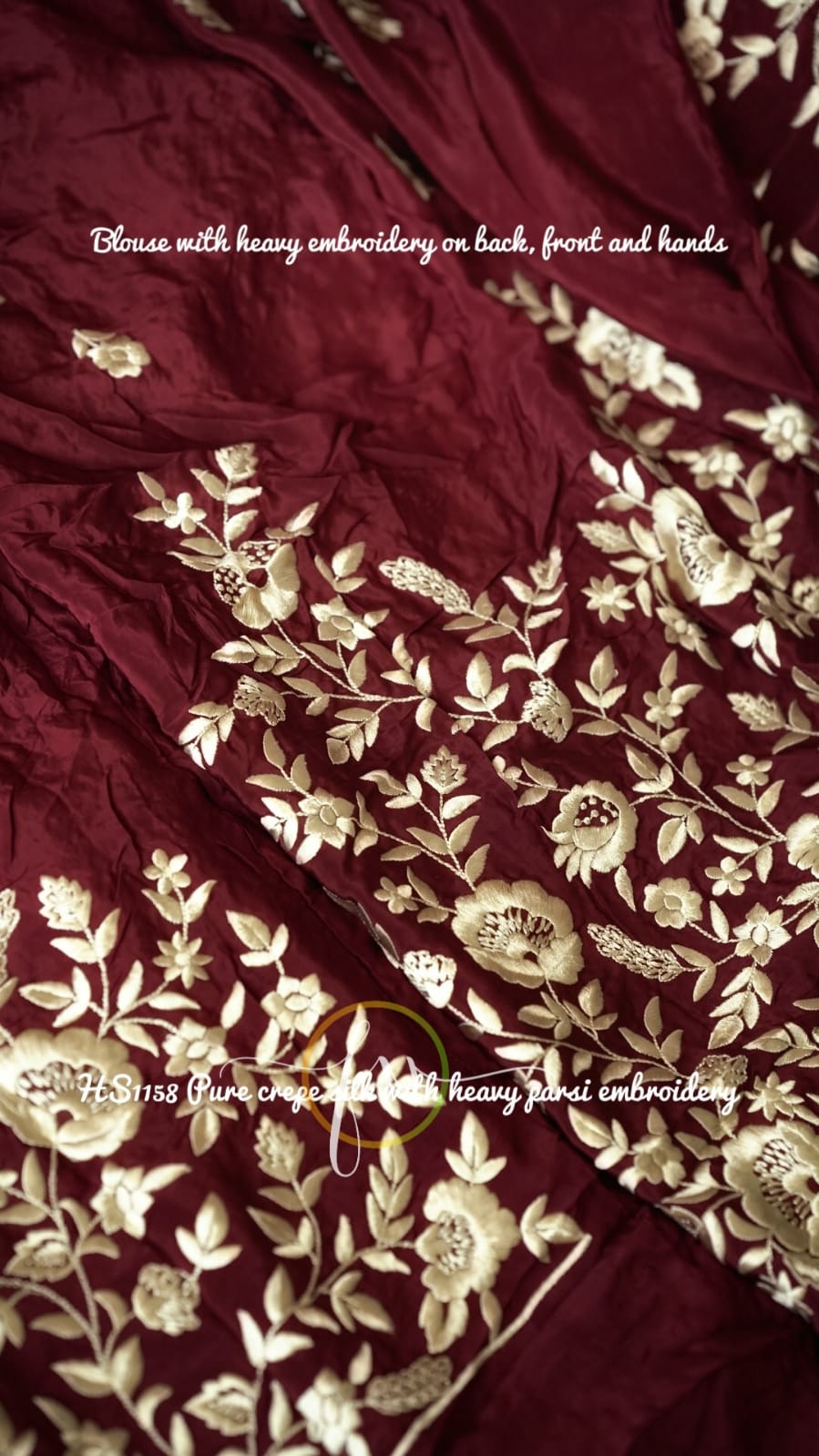 Royal embroidered Parsi saree