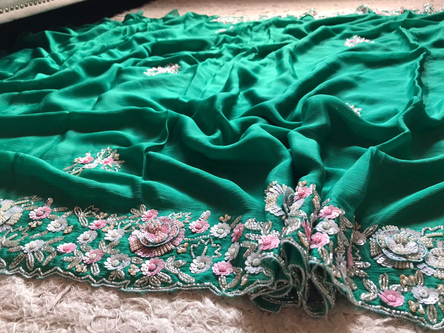 Lavika elegant chinon embroidery saree