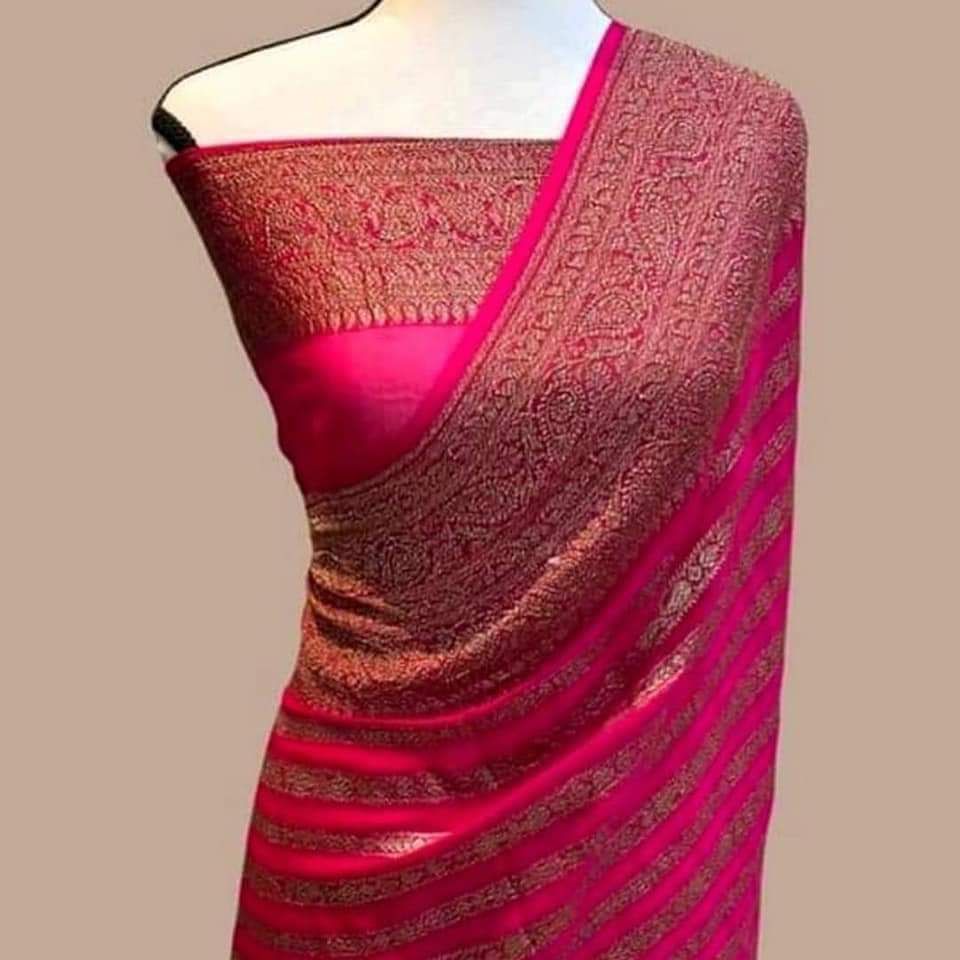 Ashika chiffon khaddi gorgette sari