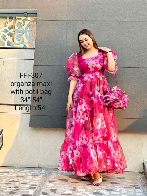 Wine floral flared gown