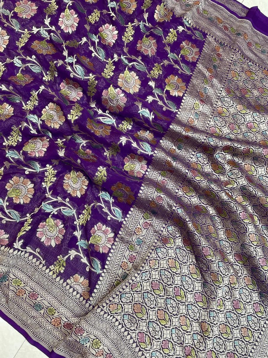 Shanaya Banarsi handloom gorgette saree