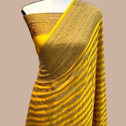 Ashika chiffon khaddi gorgette sari