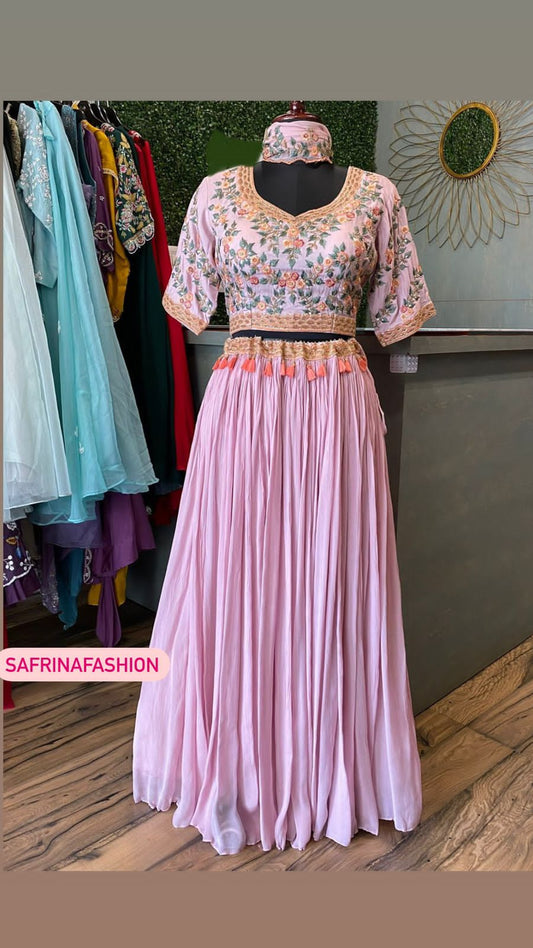 Lovely pink Lehanga choli dress