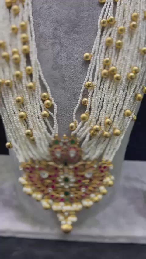 Pearl jadau necklace set