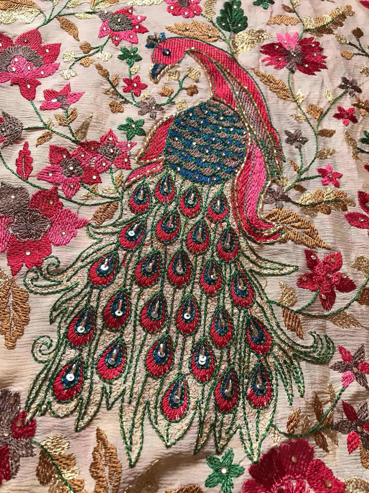 Yazmin chiffon inspired peacock saree