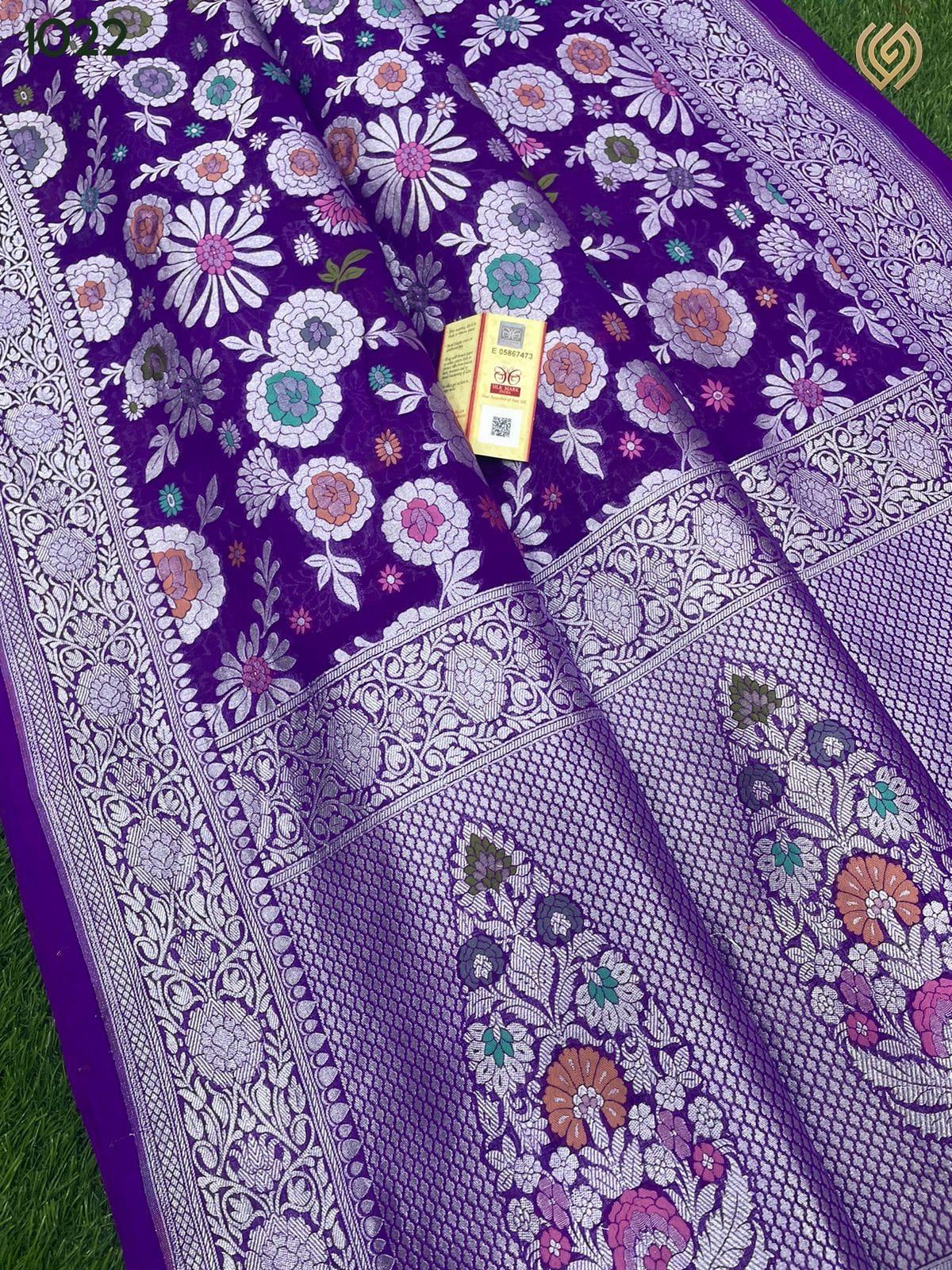 Purple tifli jangla saree