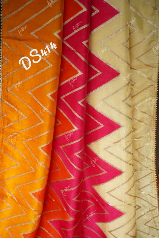 Exquisite Munga zigzag saree