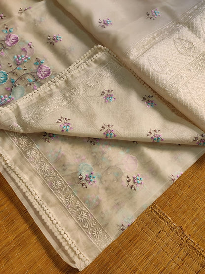 Raisha organza silk embroidery saree