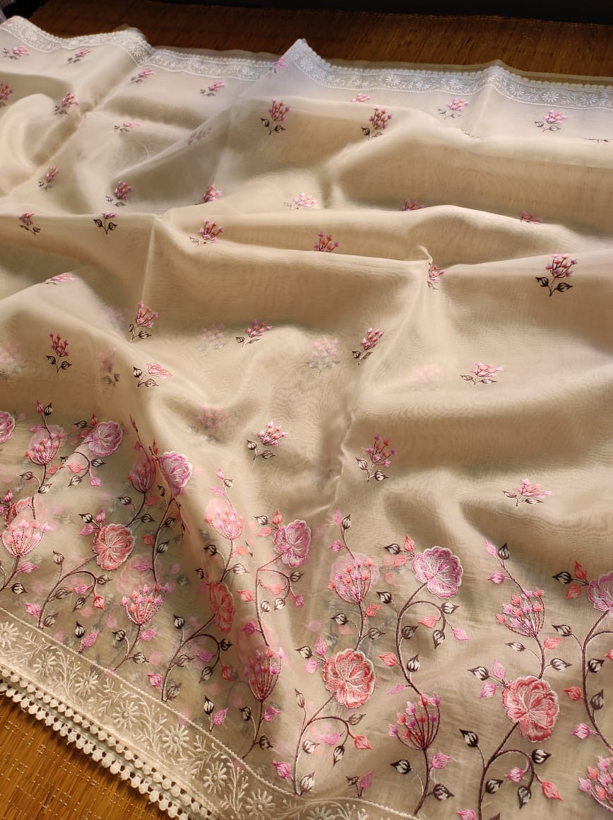 Raisha organza silk embroidery saree