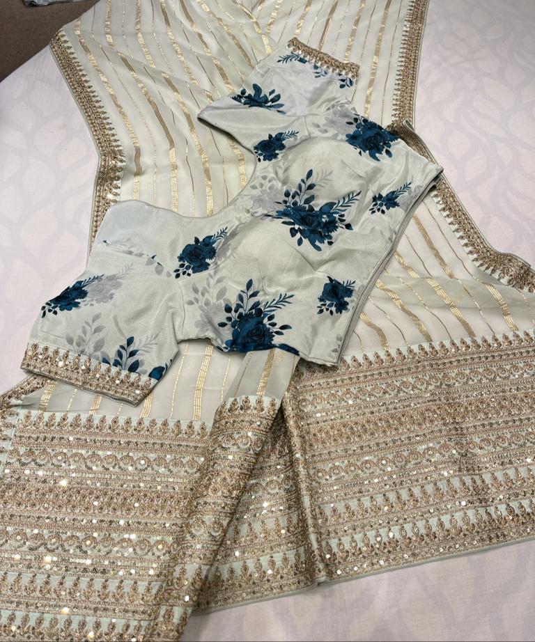 Summer striped trendy saree