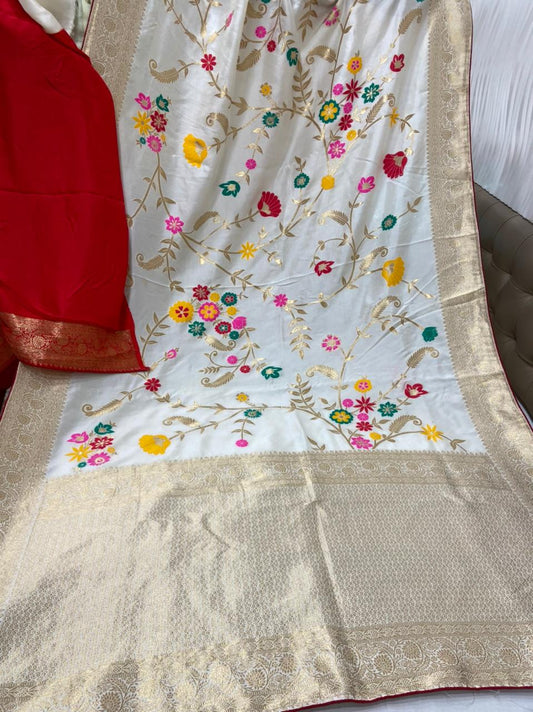 Naveli Meenakari floral saree