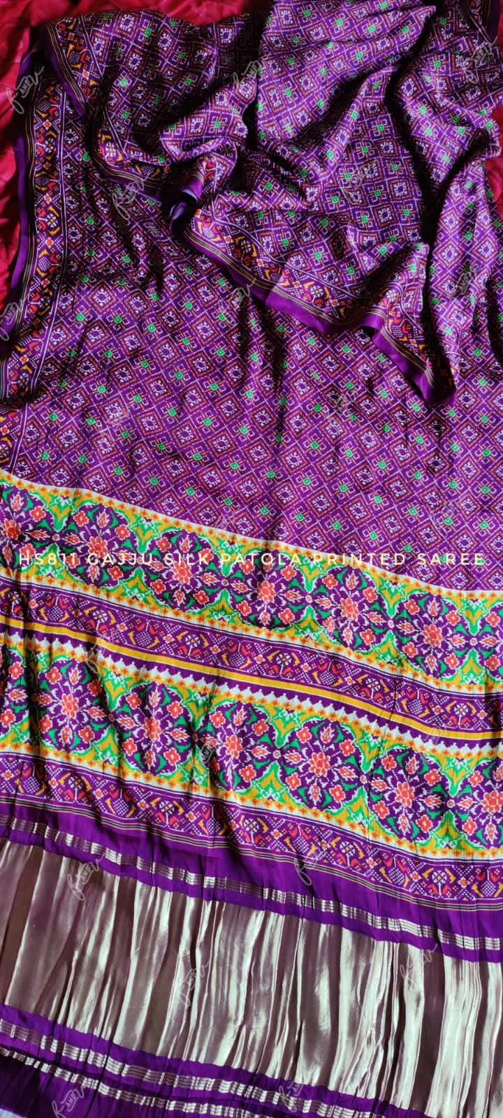 Printed gajji silk Patola saree