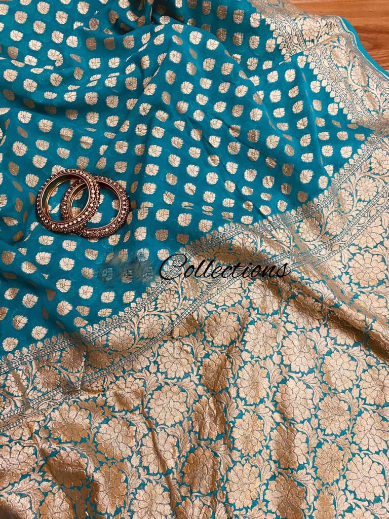 Firoza Banarsi weaved handloom saree