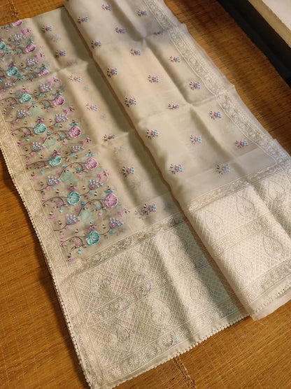Raisha organza silk embroidery saree