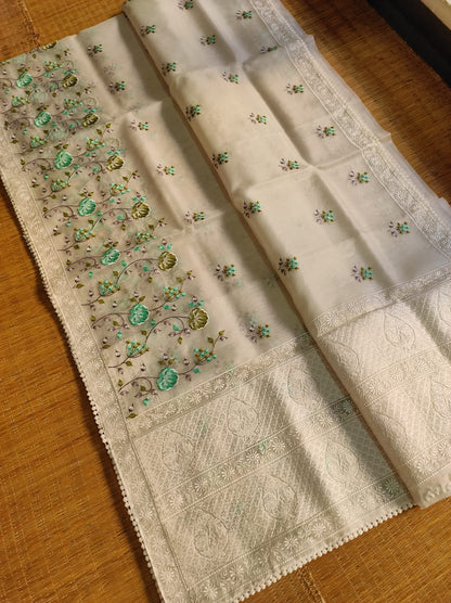 Raisha organza silk embroidery saree