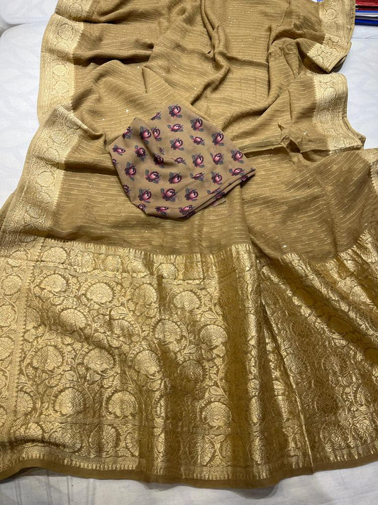 Pivasha khaddi gorgette saree