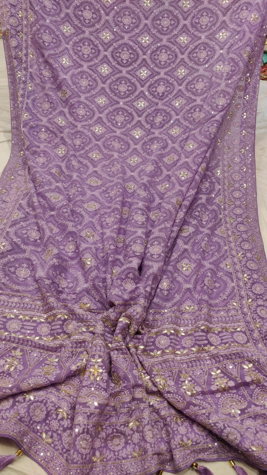 Maliva chikankari beautiful saree