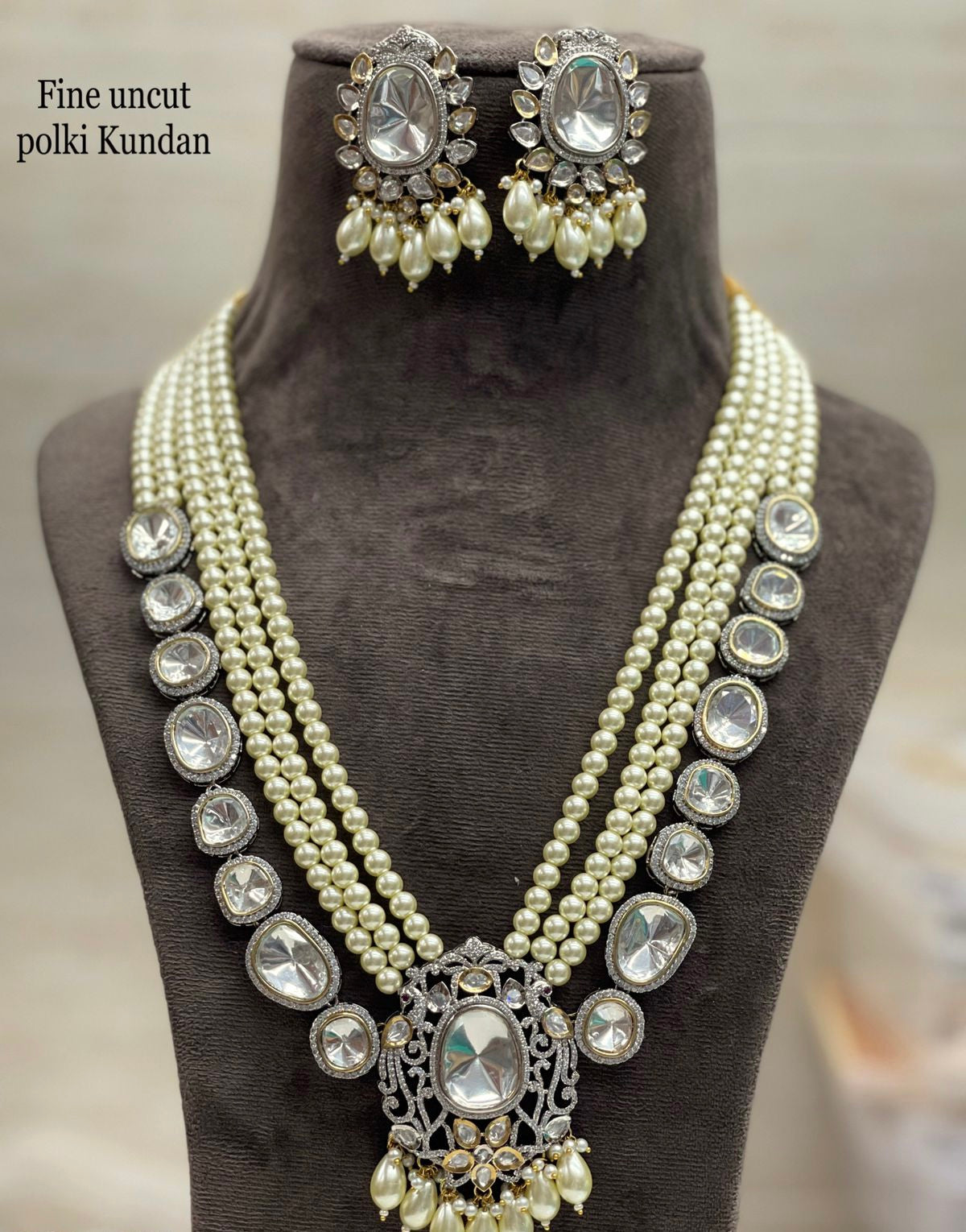 Ashik Pearl polki necklace