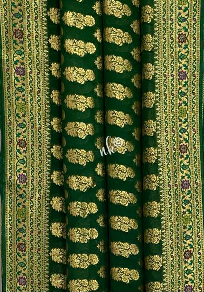 Nirbah woven gorgette khaddi saree