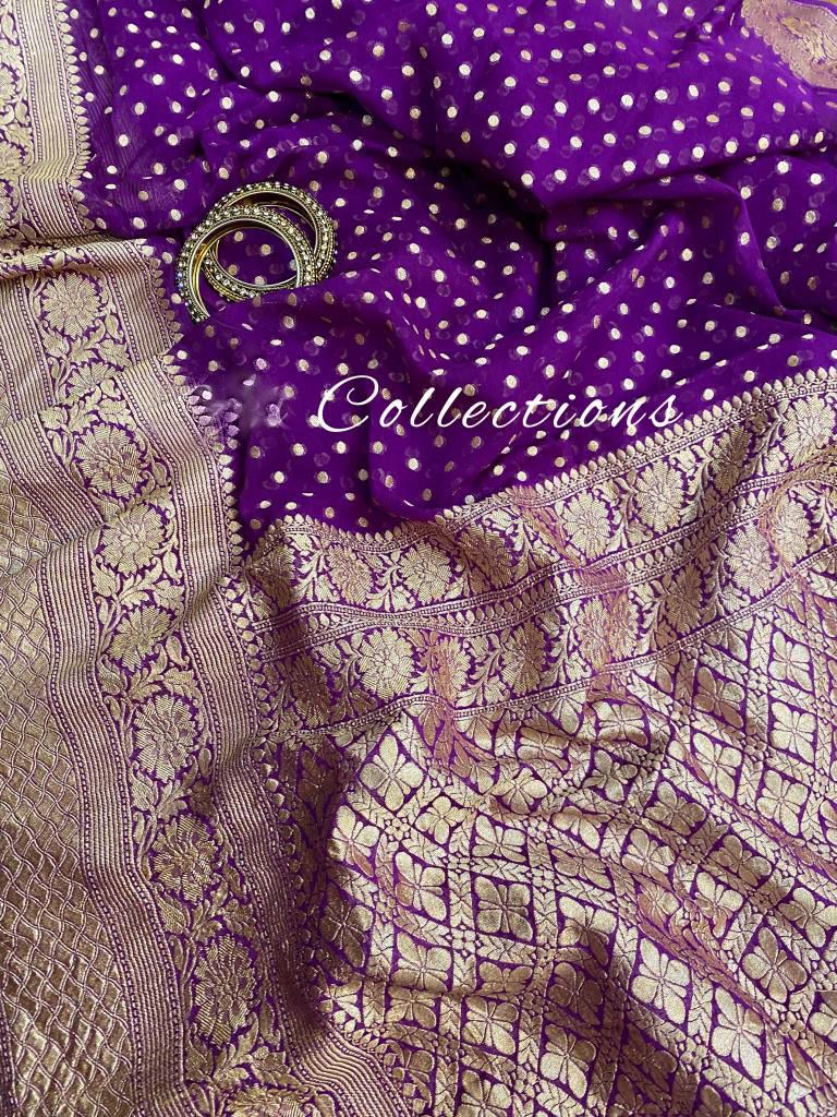 Kavish Banarsi khaddi gorgette saree