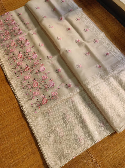 Raisha organza silk embroidery saree