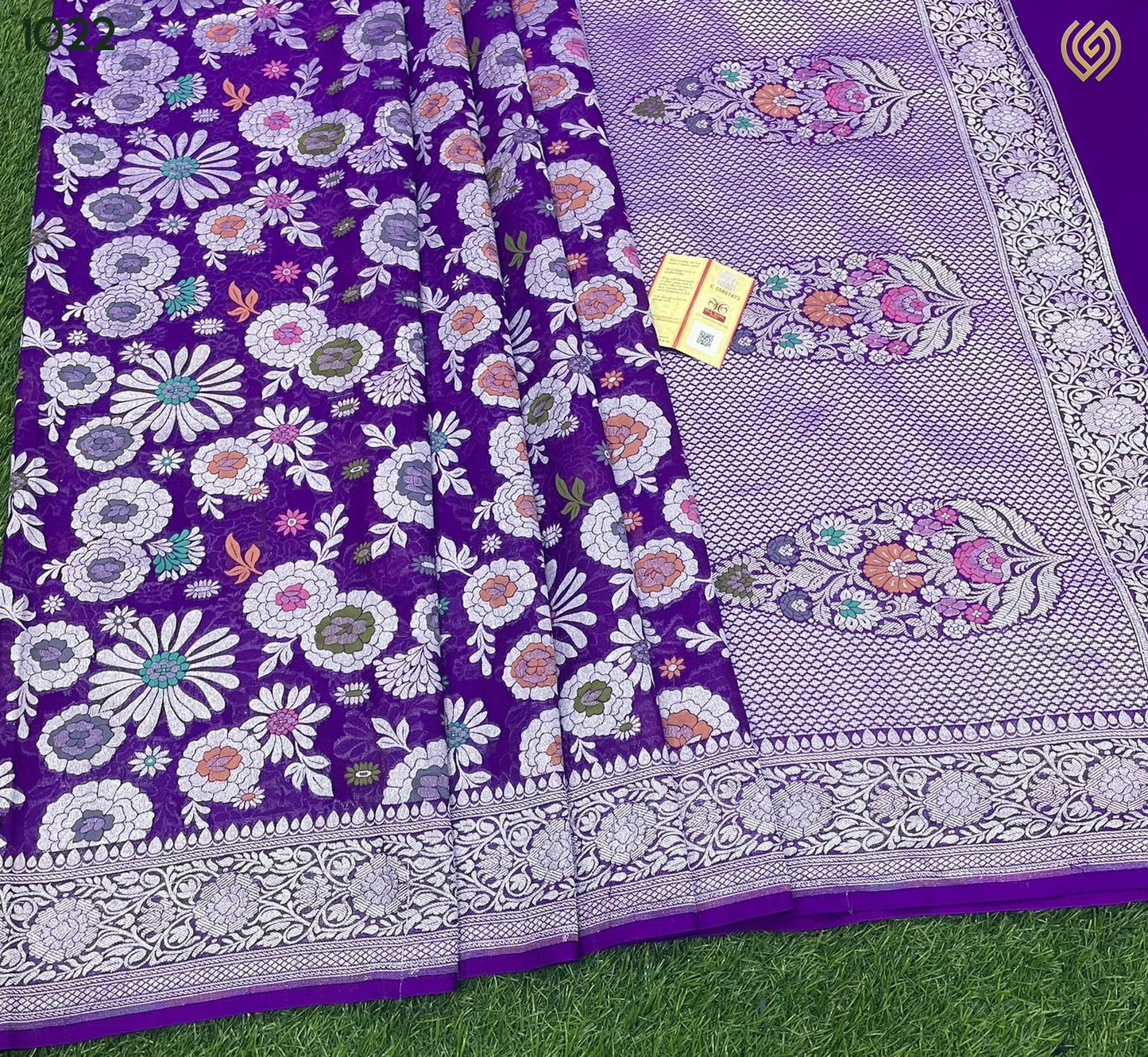 Purple tifli jangla saree