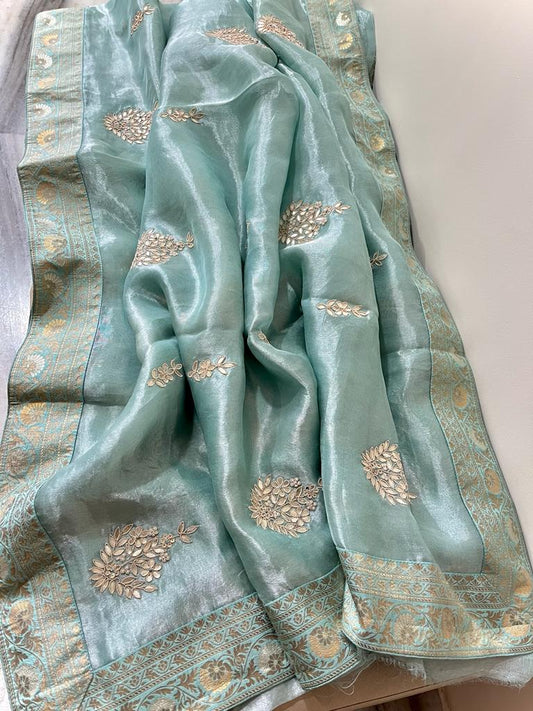 Kalki inspired tissue organza saree