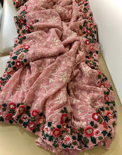 Noora chikankari Parsi inspired saree