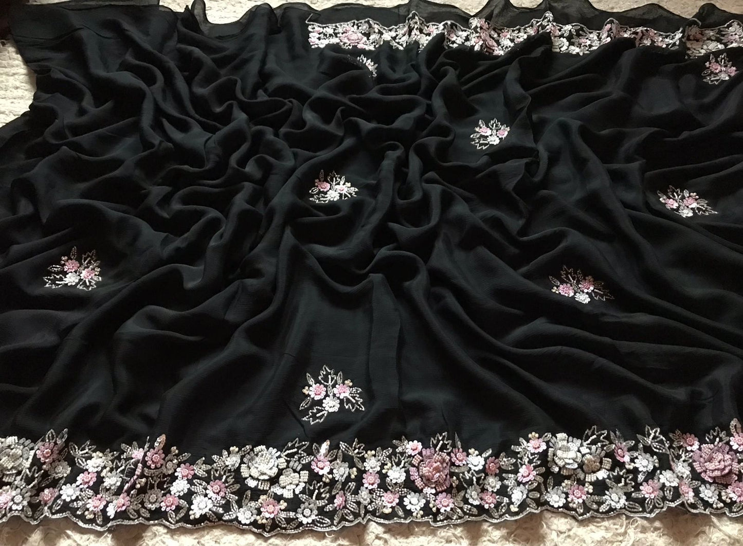 Hot black sexy beauty saree