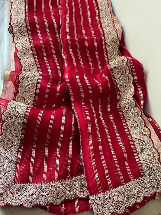 Vanisha organza striped saree