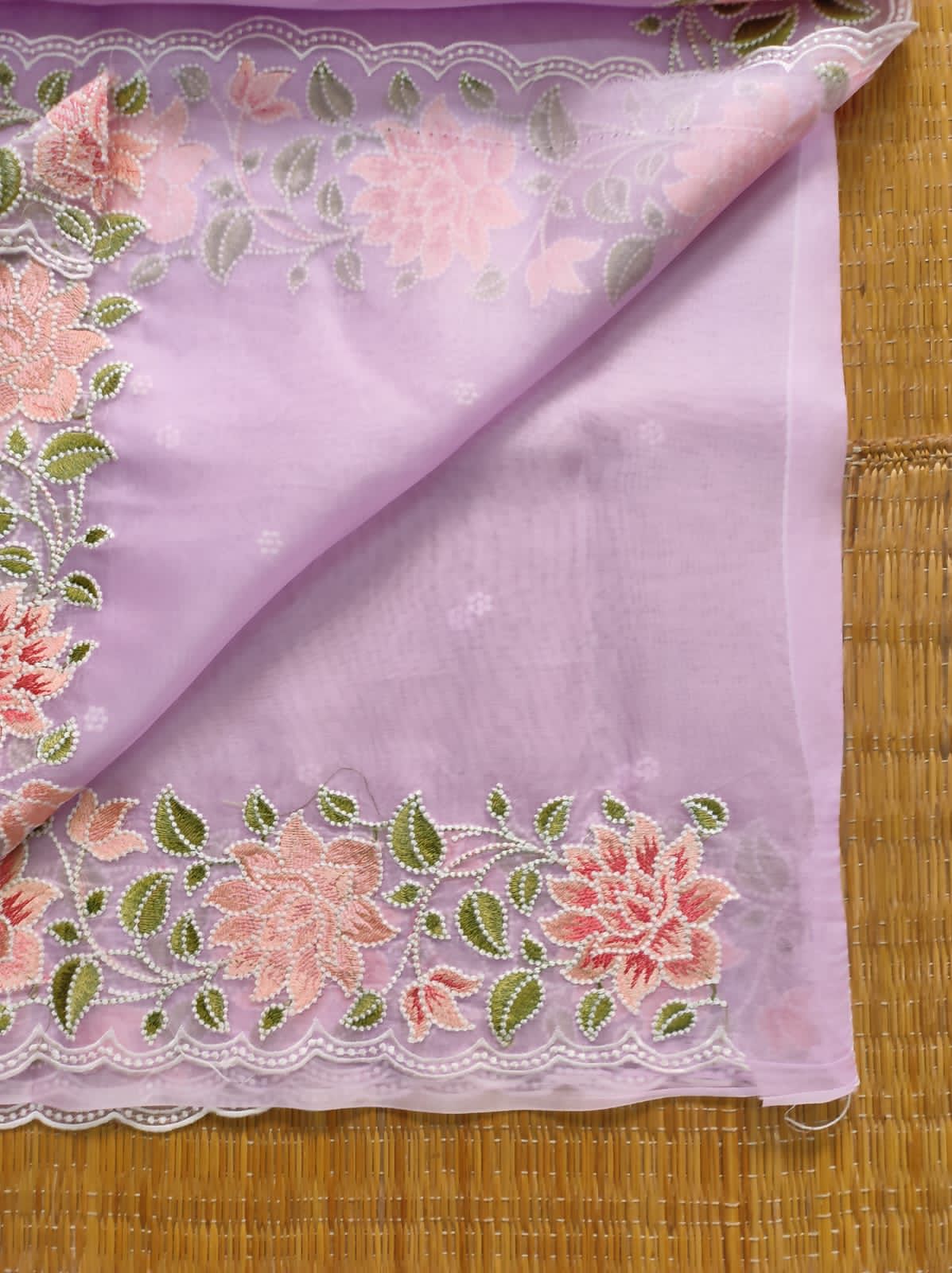 Floral organza silk saree