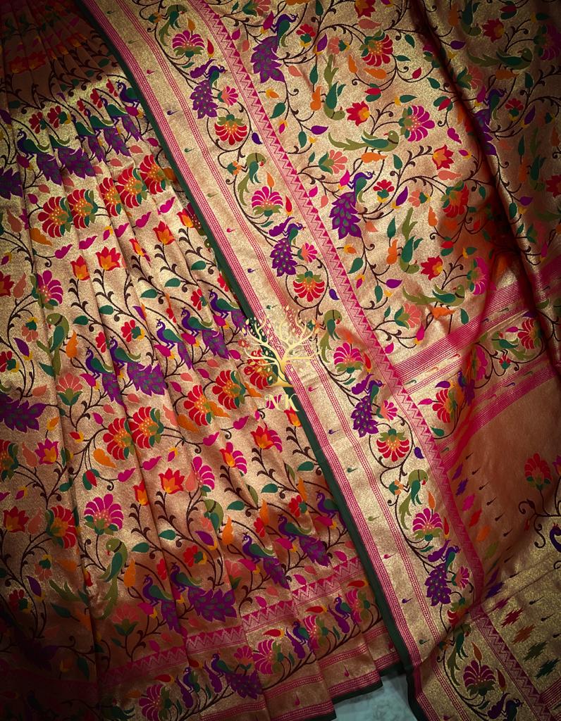 Peacock inspired bridal saree