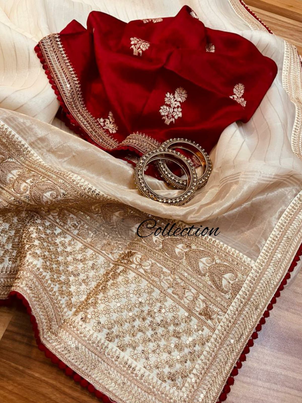 Shashi organza zari weaved saree