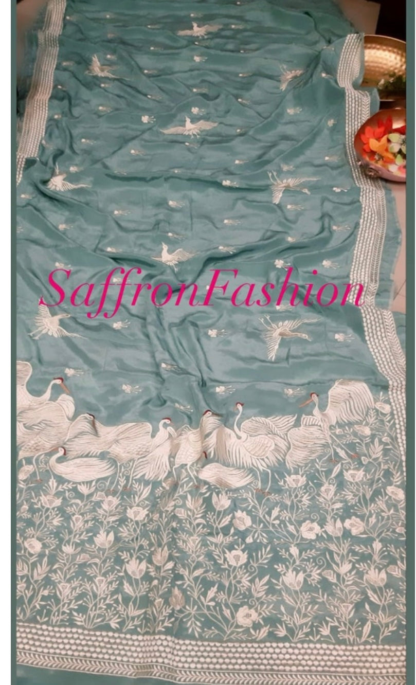 Avila Parsi embroidered saree