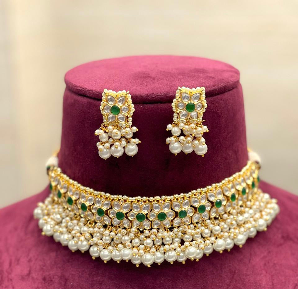 Pearl Kundan choker set