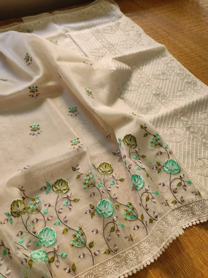 Raisha organza silk embroidery saree