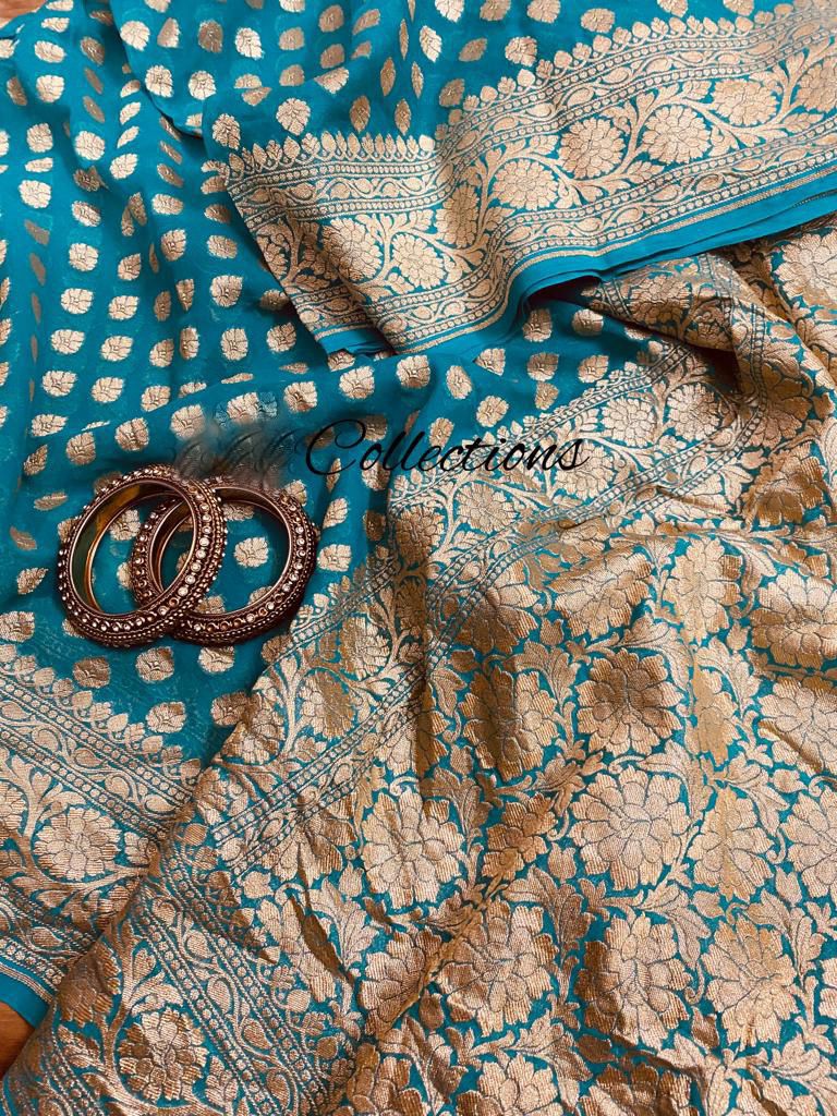 Firoza Banarsi weaved handloom saree