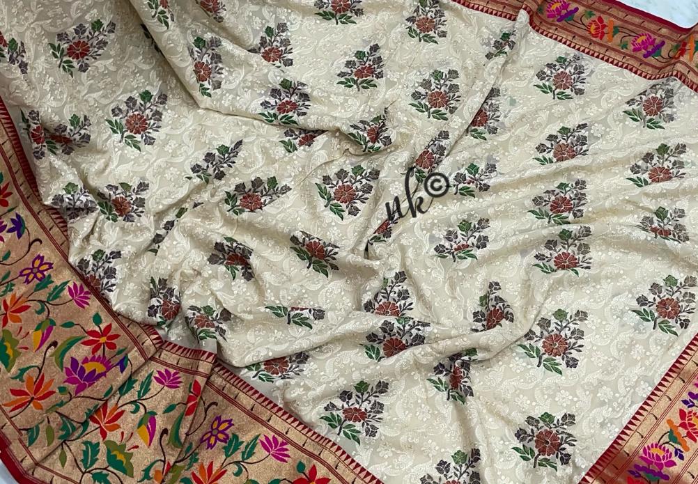 Anasi handwoven Khaddi gorgette saree