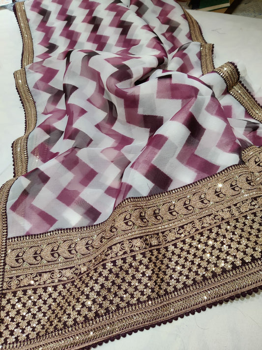 Lehariya bandhej saree