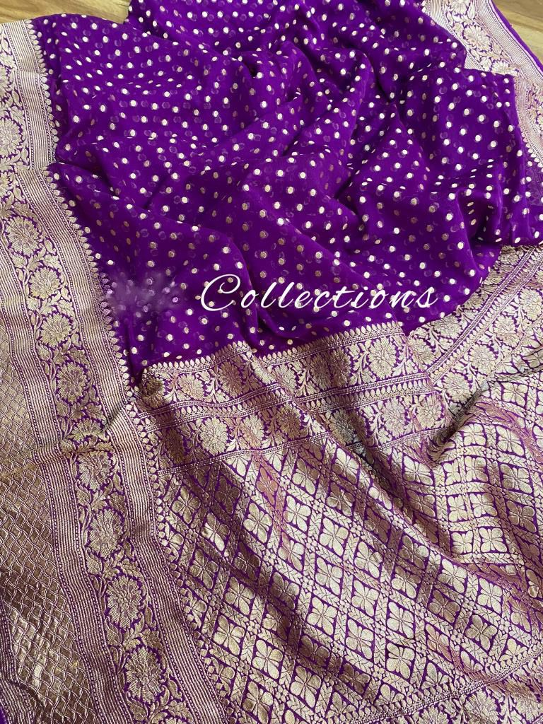 Kavish Banarsi khaddi gorgette saree