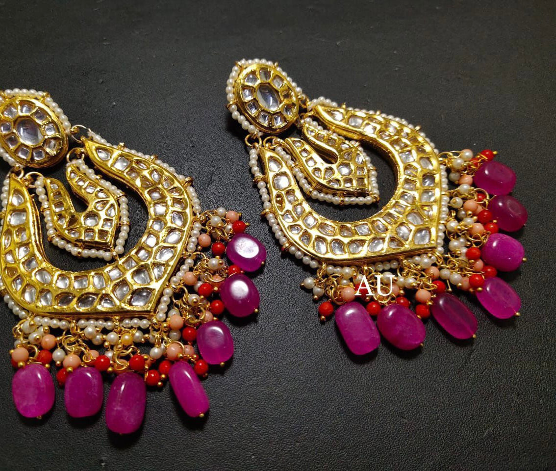 Shishir Kundan beaded earrings