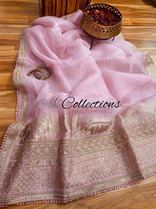 Tiara organza striped saree